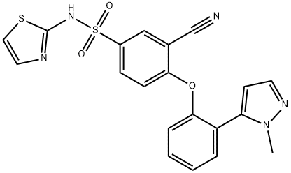 3-Cyano-4-[2-(1-methyl-1H-pyrazol-5-yl)phenoxy]-N-2-thiazolyl-benzenesulfonamide