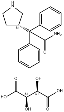 3-(S)-(+)-(1-Carbamoyl-1,1-diphenylmethyl)pyrroloidine-L-(+)-tartarate
