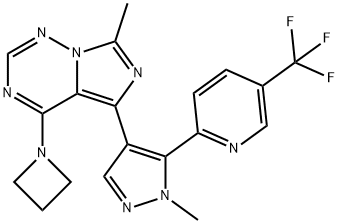 4-(azetidin-1-yl)-7-methyl-5-{1-methyl-5-[5-(trifluoromethyl)pyridin-2-yl]-1H-pyrazol-4-yl}imidazo[5,1-f][1,2,4]triazine