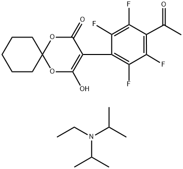 N-Ethyl-N-isopropylpropan-2-aminium 3-(4-Acetyl-2,3,5,6-tetrafluorophenyl)-4-oxo-1,5-dioxaspiro[5.5]-undec-2-en-2-olate