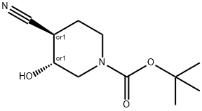 1-piperidinecarboxylic acid, 4-cyano-3-hydroxy-, 1,1-dimethylethyl ester, trans-