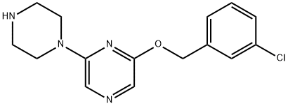 2-[(3-CHLOROPHENYL)METHOXY]-6-(1-PIPERAZINYL)PYRAZINE HYDROCHLORIDE