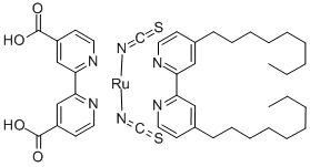 cis-bis(isothiocycanato)-(2,2'-bipyridyl-4,4'-dicarboxylic acid)-(2,2'-bipyridyl-4,4'-dinonyl) rutheniuM(II)
