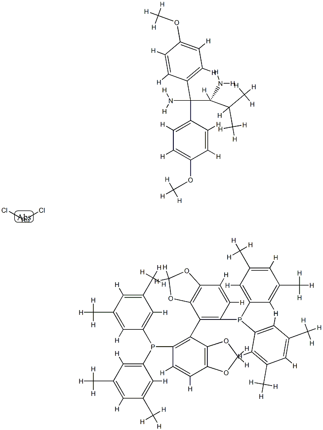 Dichloro{(R)-(+)-5,5'-bis[di(3,5-xylyl)phosphino]-4,4'-bi-1,3-benzodioxole}[(2R)-(-)-1,1-bis(4-methoxyphenyl)-3-methyl-1,2-butanediamine]ruthenium(II) RuCl2[(R)-dm-segphos][(R)-daipen]